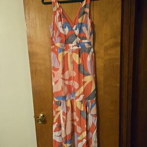 NWT Rachel Zoe Multicolored Tiered Maxi Sleeveless Dress Size S